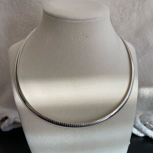 19” Silver platted omega necklace. 0.25” wide. New